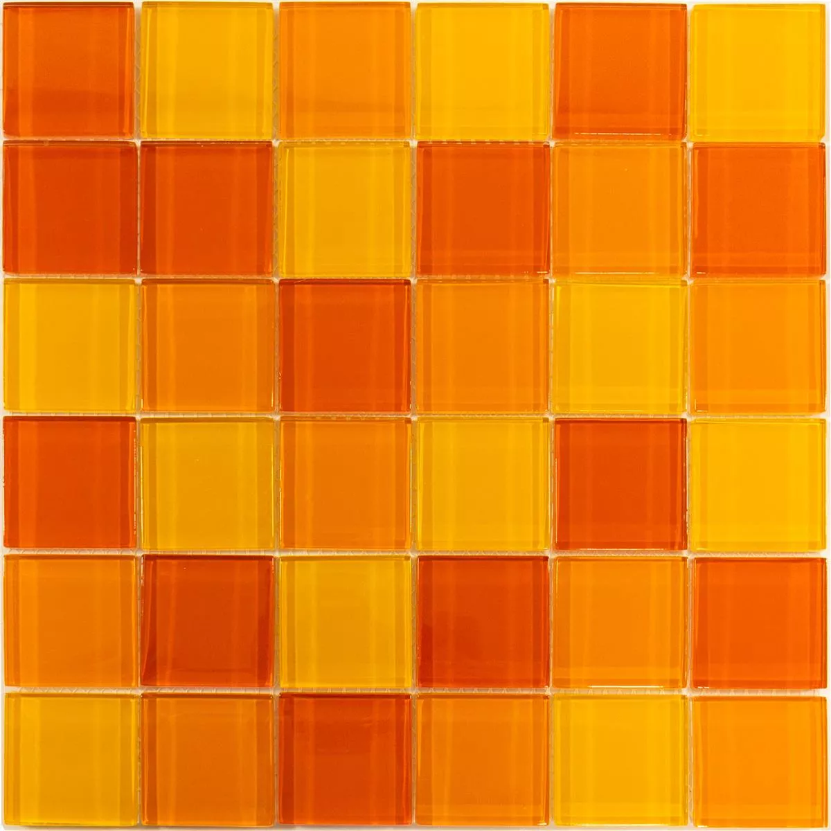 Próbka Mozaiki Szklana Płytki Glasgow Pomarańczowy Mix