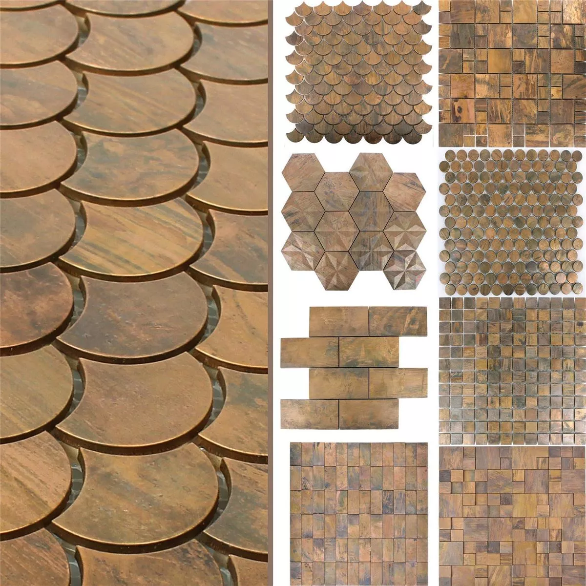 Sample Metal Copper Mosaic Tiles Myron