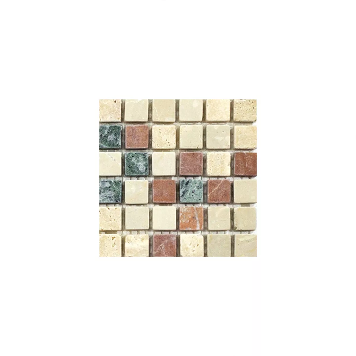 Próbka Marmurowa mozaika Antebia Kremowa Beżowy Czerwone Zielony