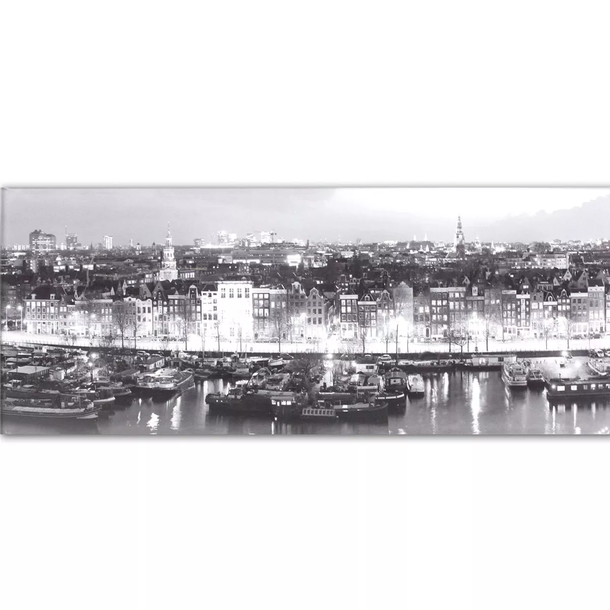 Amsterdam Harbour Panaroma Glas Effekt Kakel Set Om Tre