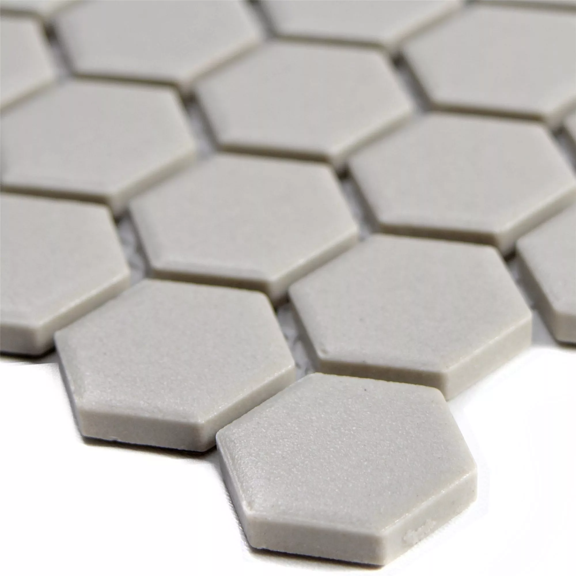 Ceramică Plăci De Mozaic Hexagon Zeinal Neglazuit Gri Deschis R10B