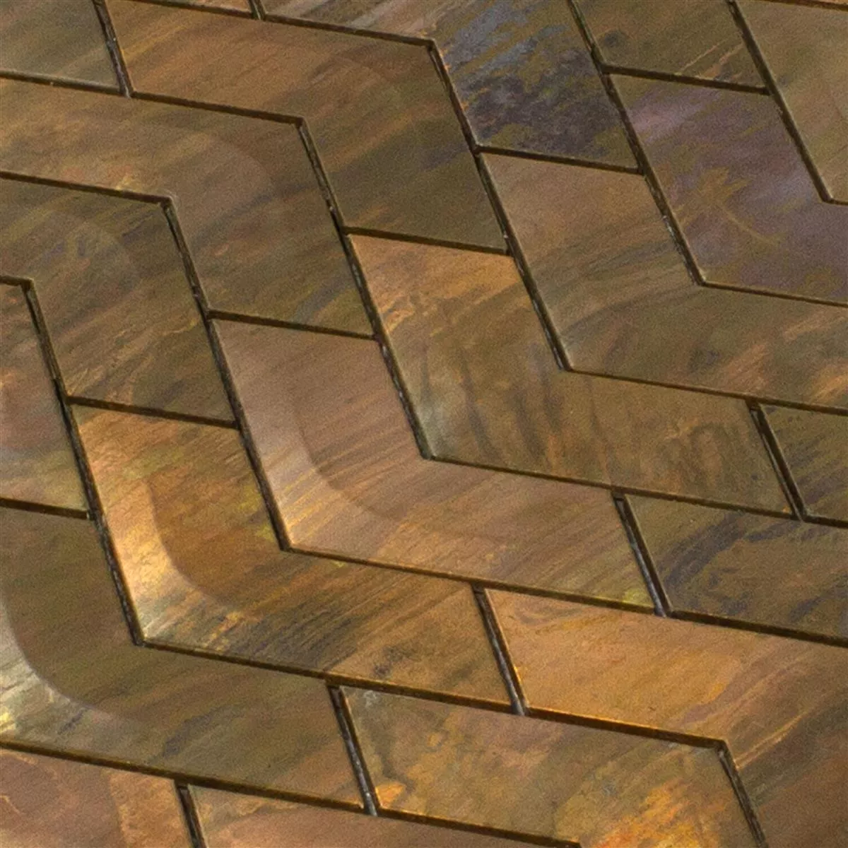 Metall Kupfer Mosaikfliesen Copperfield 3D Welle