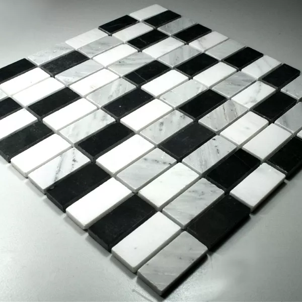 Mosaic Tiles Marble Black White Mix