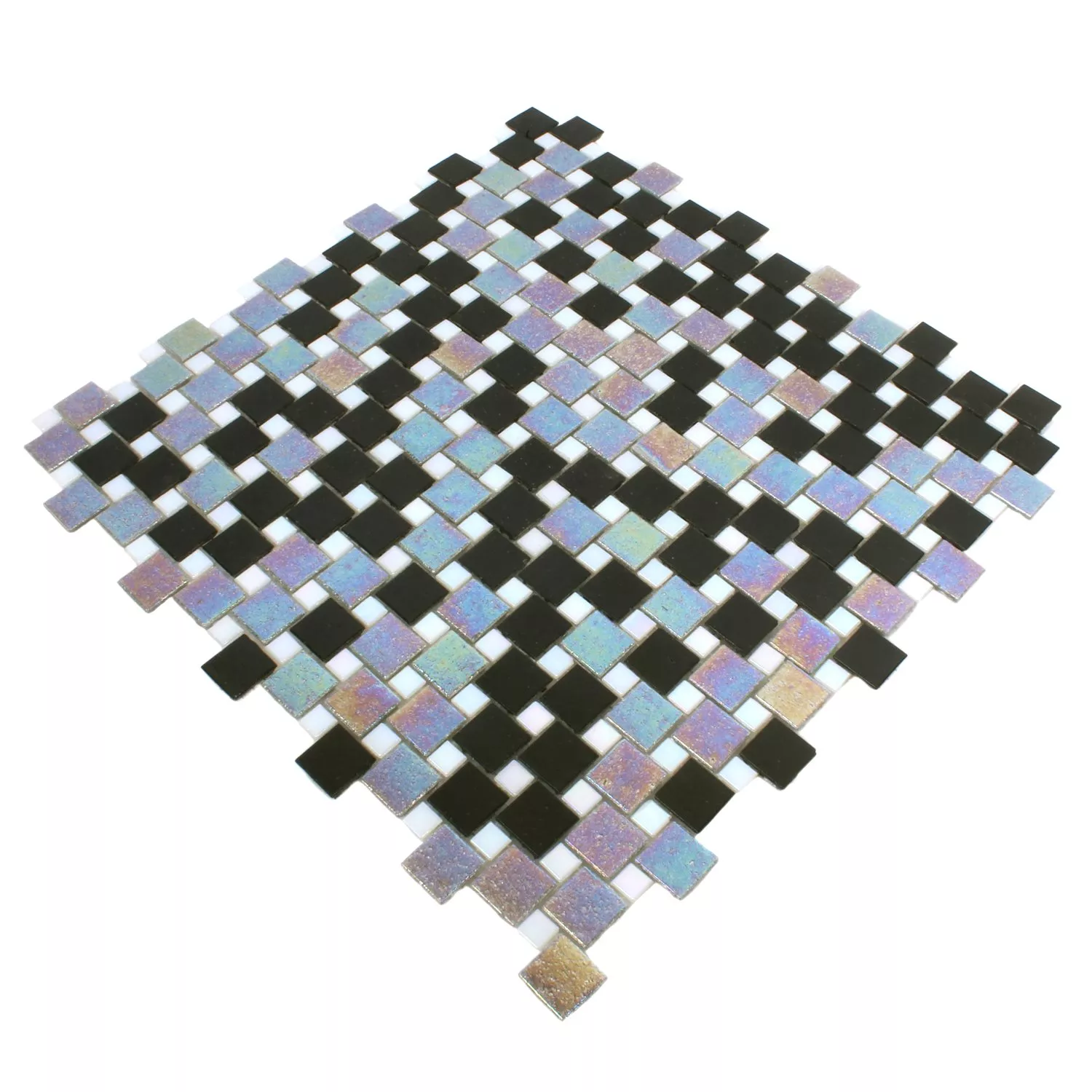 Padrão de Azulejo Mosaico Vidro Tahiti Cinza Preto
