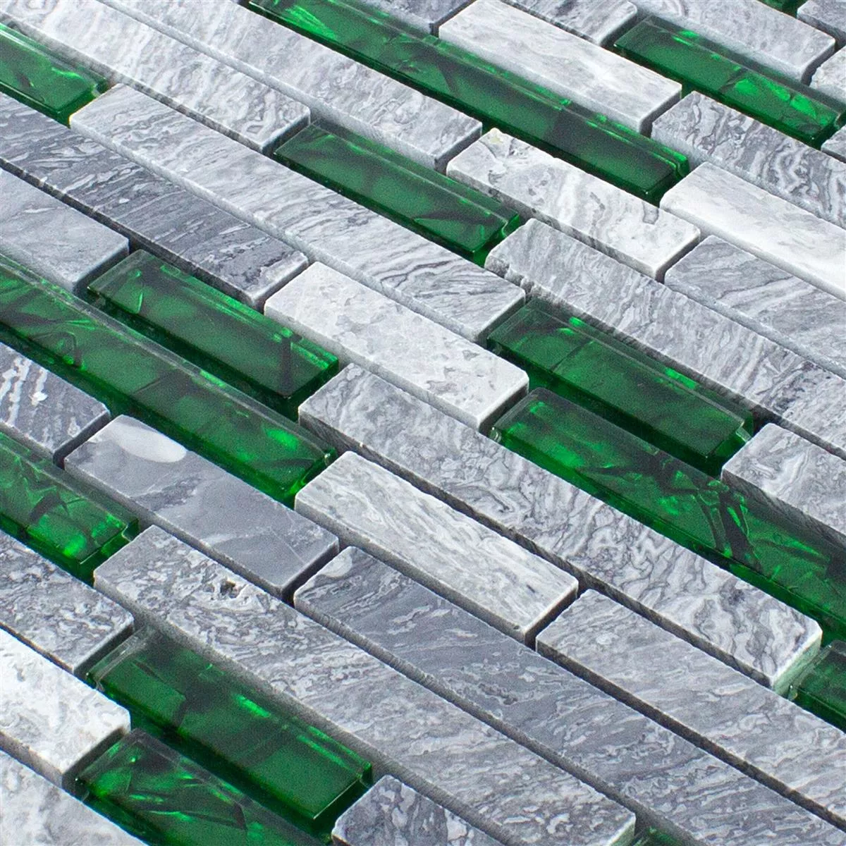 Mosaico de Pedra Natural de Vidro Azulejos Sinop Cinza Verde Brick