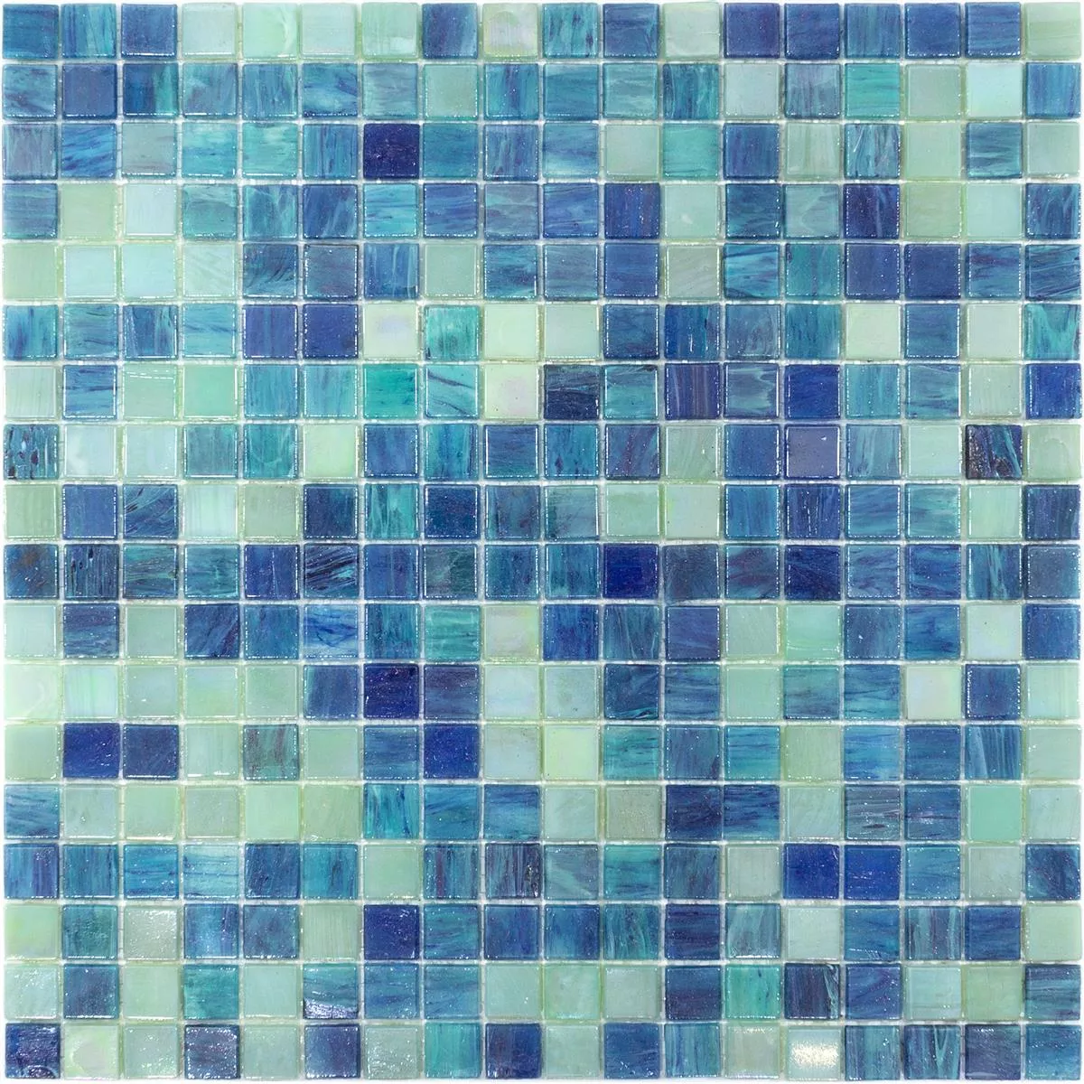 Muster von Glasmosaik Fliesen Carla Blau Türkis