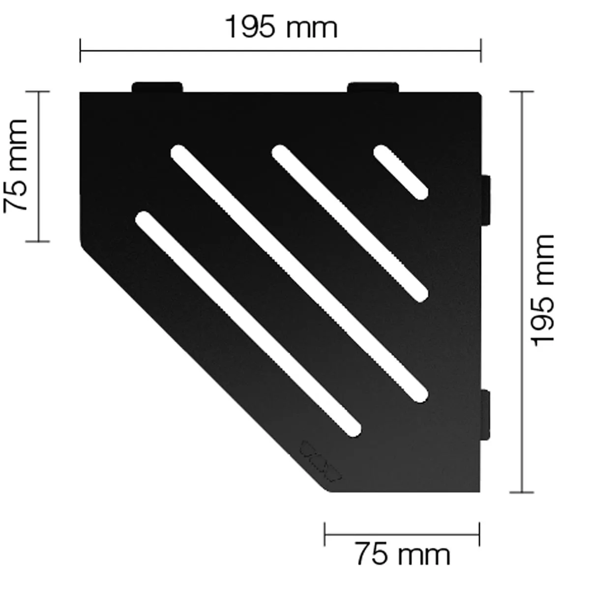 Półka ścienna półka prysznicowa Schlüter 5-kątna 19,5x19,5cm Wave Graphite