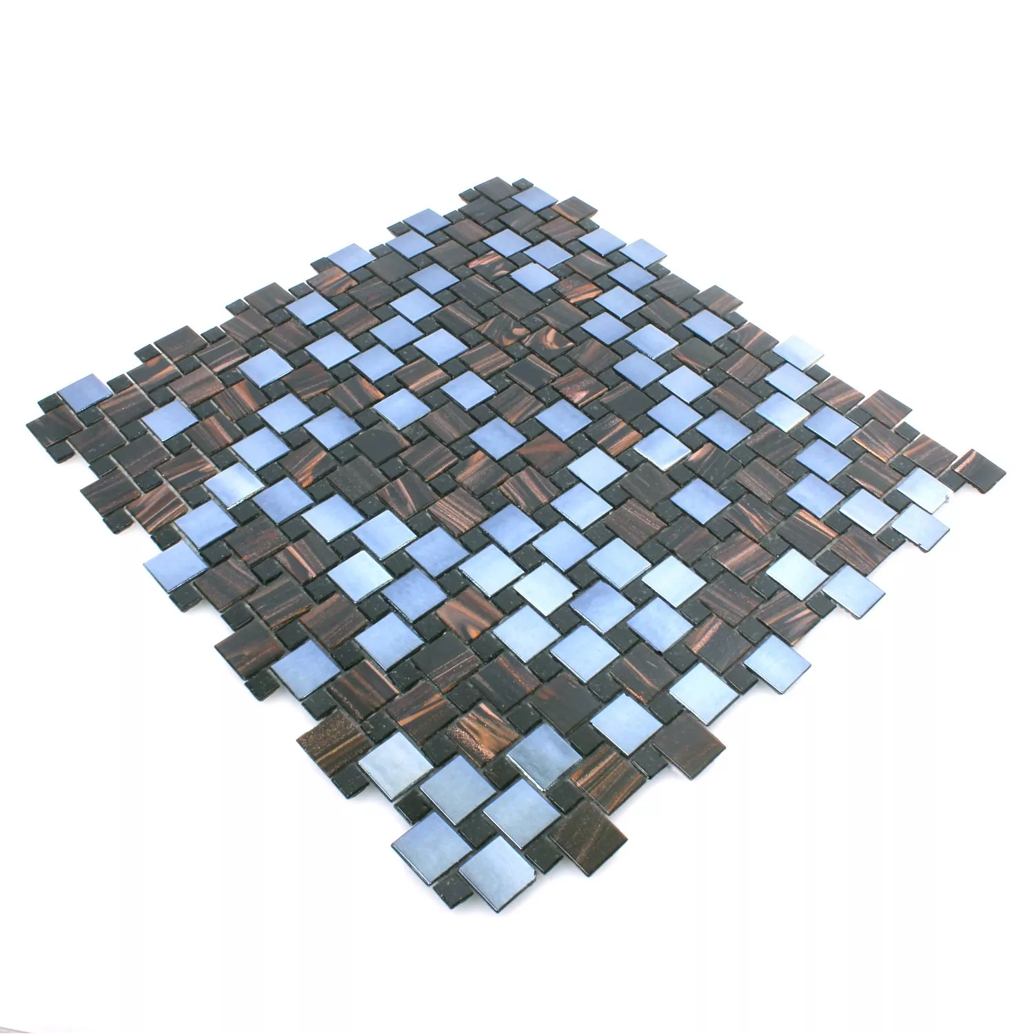 Sample Mosaic Tiles Glass Tahiti Brown Metallic