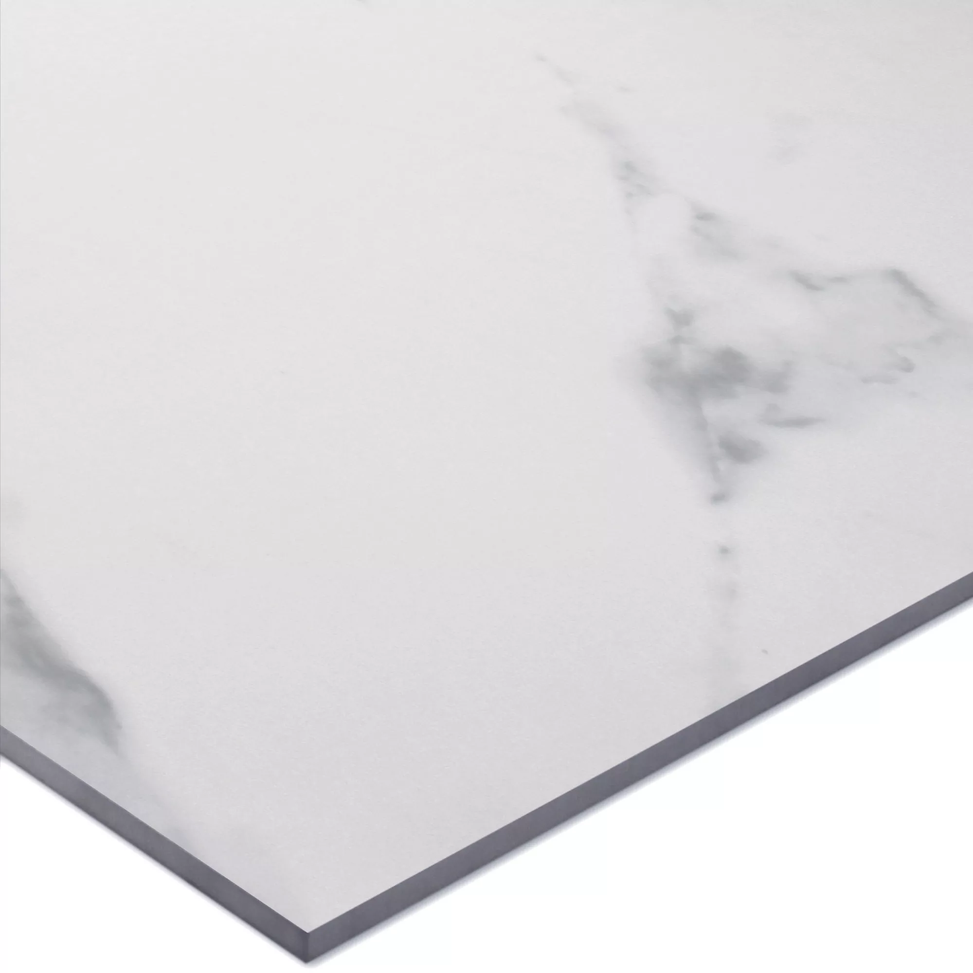 Échantillon Carrelage Sol Et Mur Marbre Optique Himalaya Blanc Poli Brillant 60x60cm