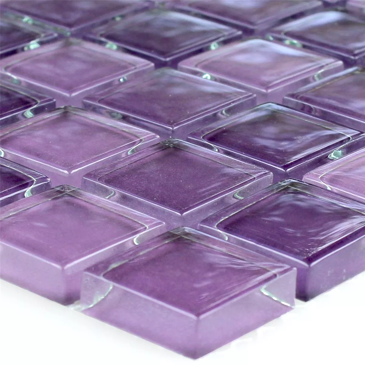 Muestra Azulejos De Mosaico Cristal Púrpura Mezcla