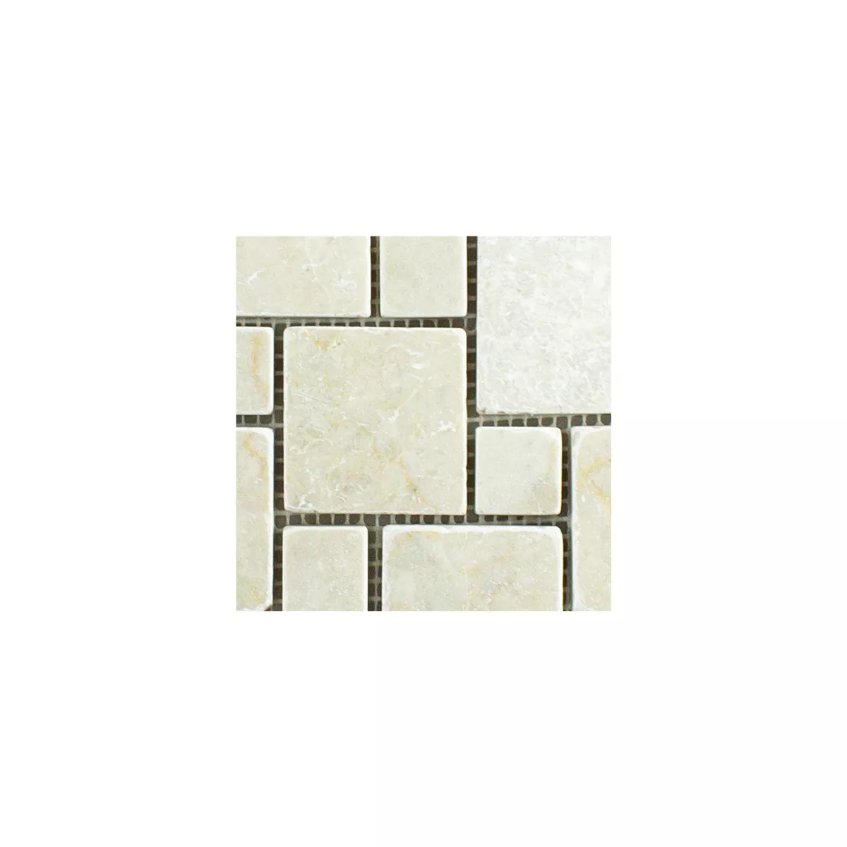 Muster von Naturstein Marmor Mosaikfliesen Kilkenny Cream