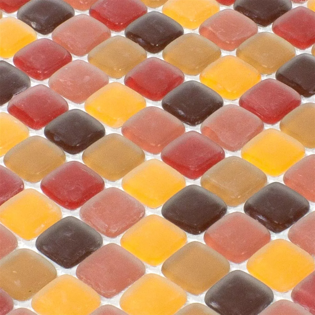 Próbka Mozaiki Szklana Płytki Ponterio Frosted Czerwone Mix
