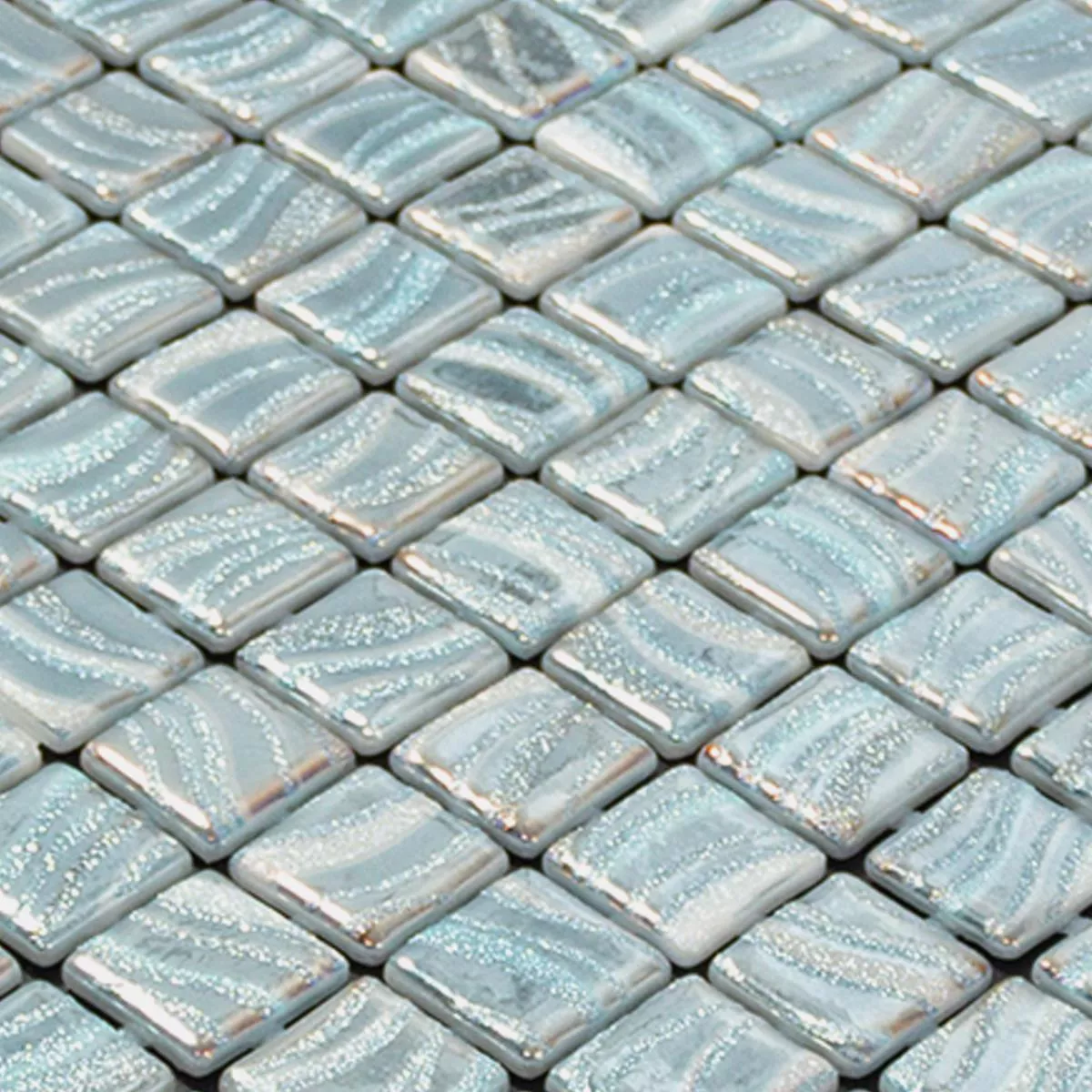 Glass Swimming Pool Mosaic Marisburg Sky Blue Glitter