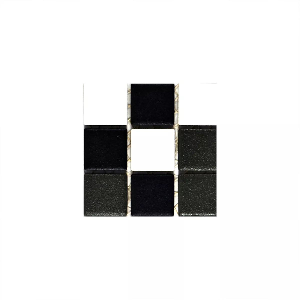 Muster von Keramik Mosaikfliesen Heinmot Schwarz Weiß R10 Q25