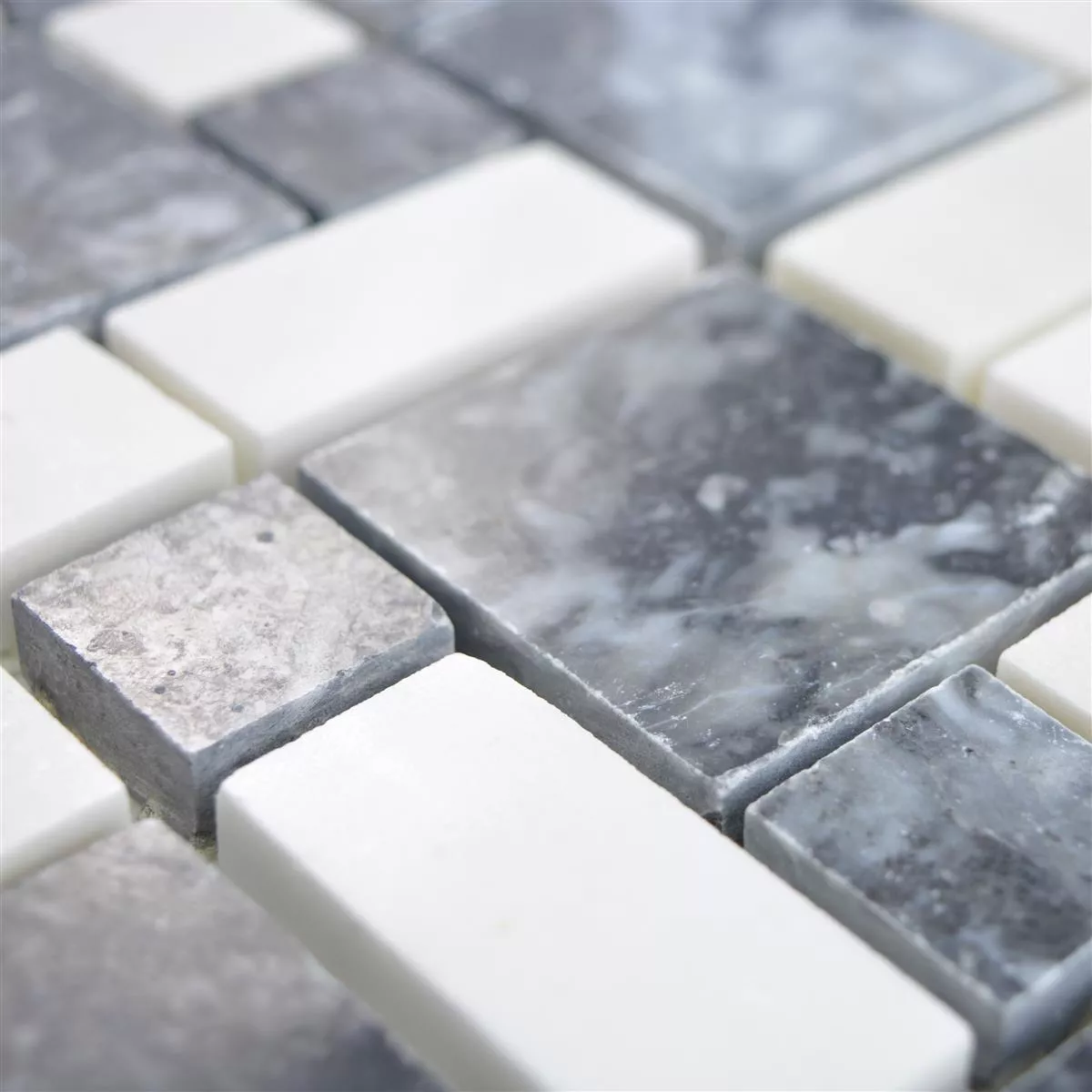 Üveggolyó Természetes Kő Mozaik Csempék Cordoba Fekete Fehér