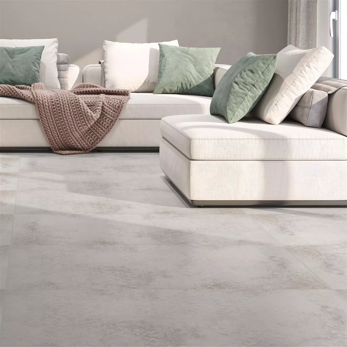 Floor Tiles Poetic Stone Optic R10/A Blanc Decor 60x120cm