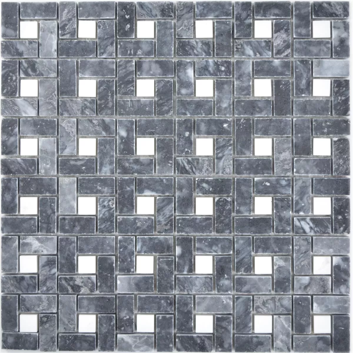 Padrão de Pedra Natural Mármore Azulejo Mosaico Umay Preto Branco