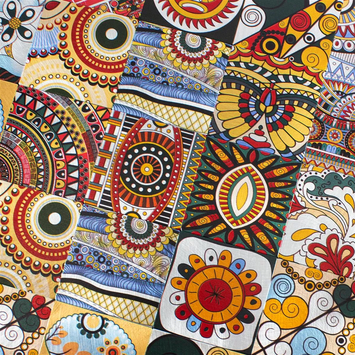 Fém Retro Mozaik Csempe AyBatur Öntapadós Sokszínű