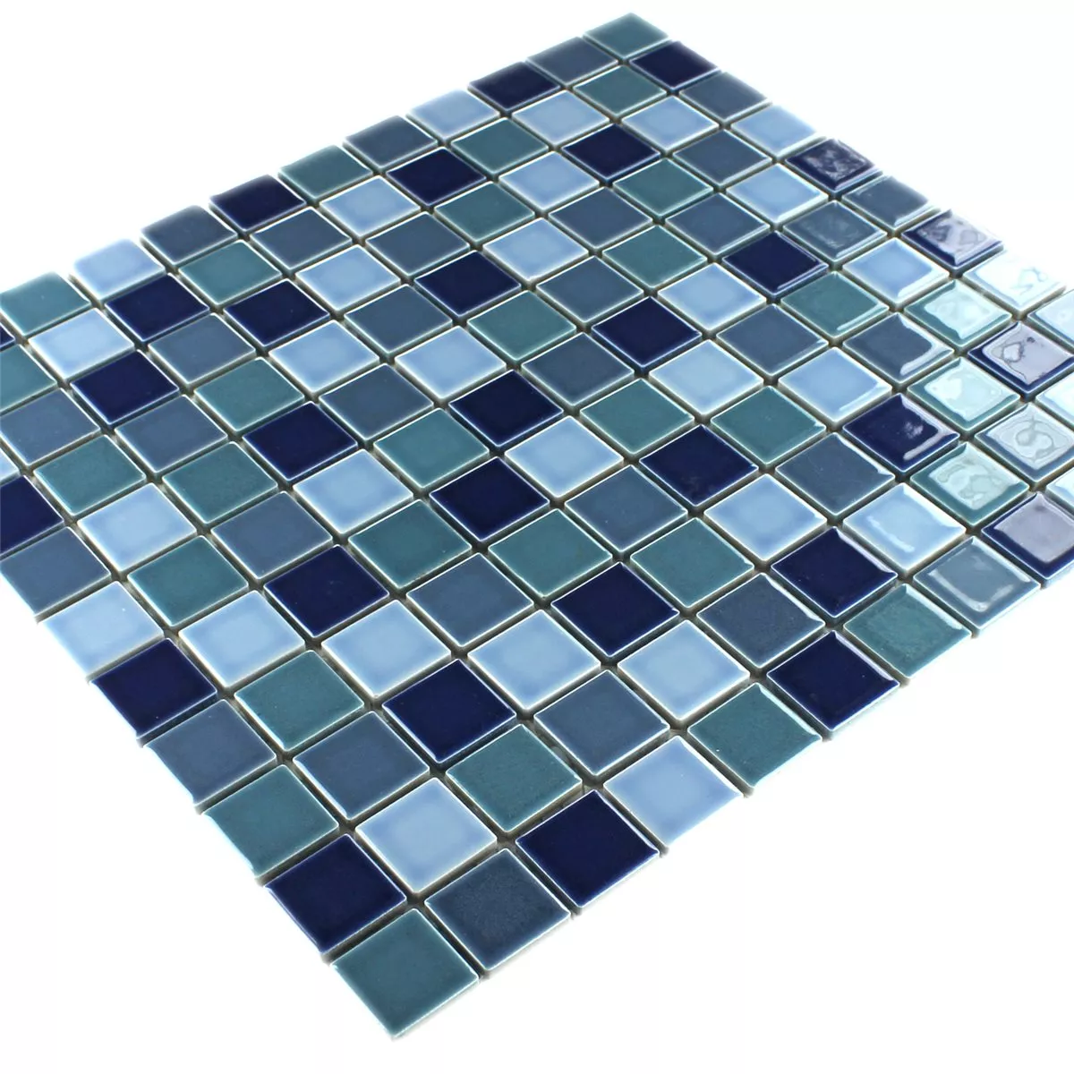 Azulejos De Mosaico Cerámica Bodaway Azul Mezcla Brillante