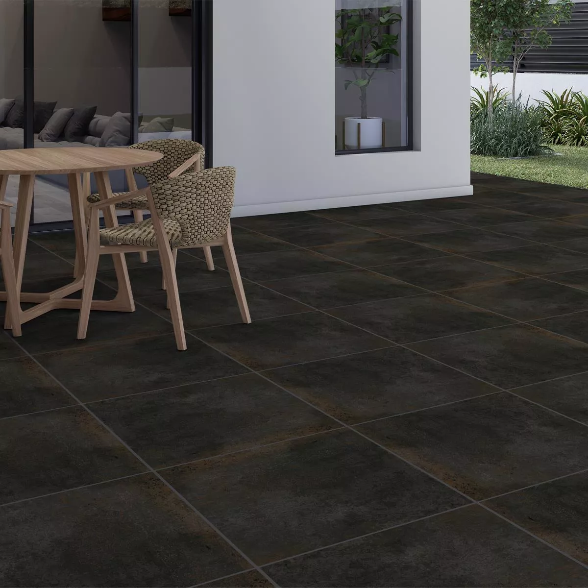 Terrastegels Porselein steengoed Belfield Antraciet 60x60x2 cm