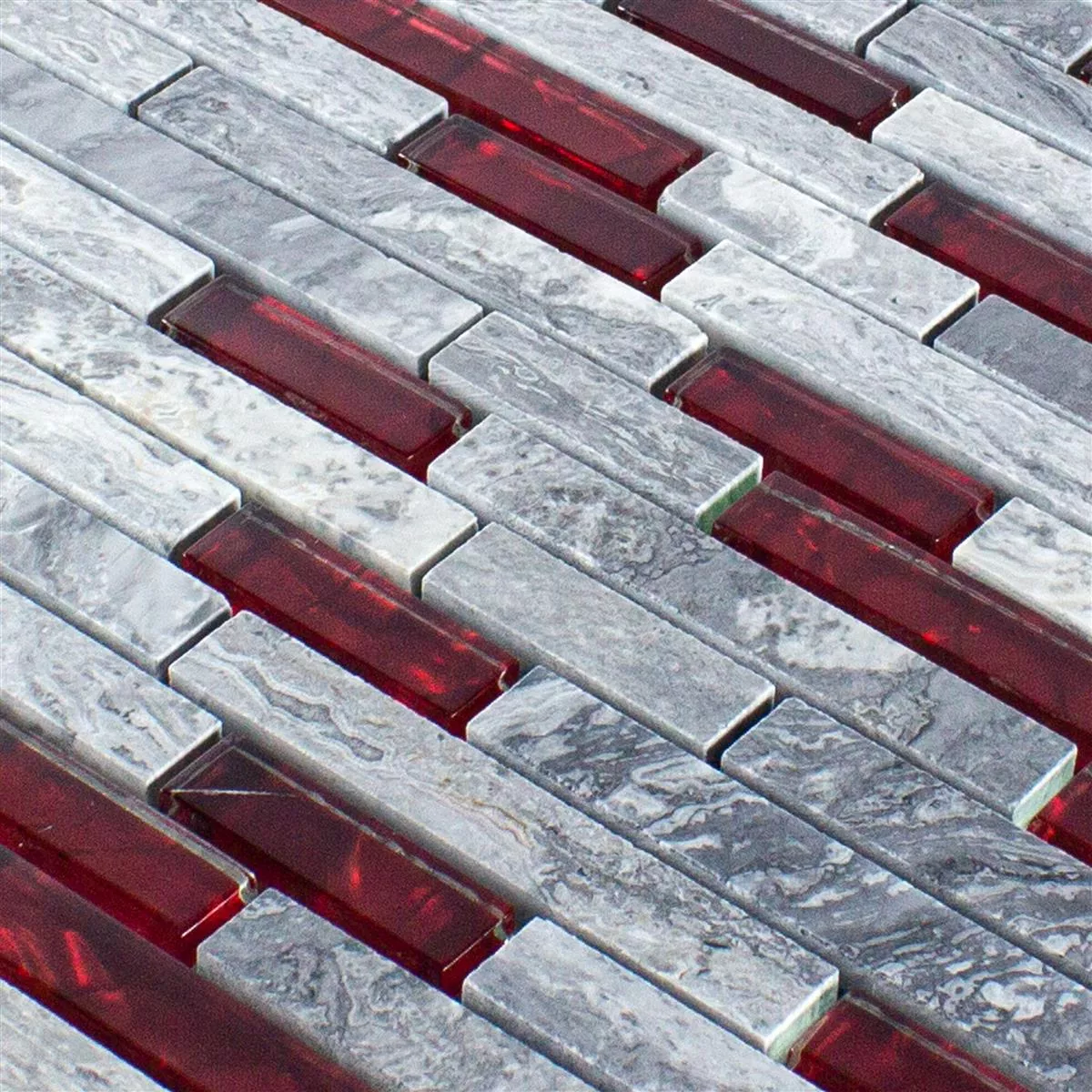 Mosaico de Pedra Natural de Vidro Azulejos Sinop Cinza Vermelho Brick