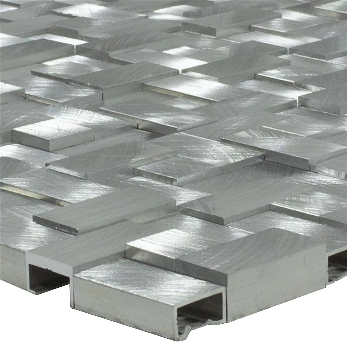 Aluminium Métal Mosaïque Carrelage Quantum Argent