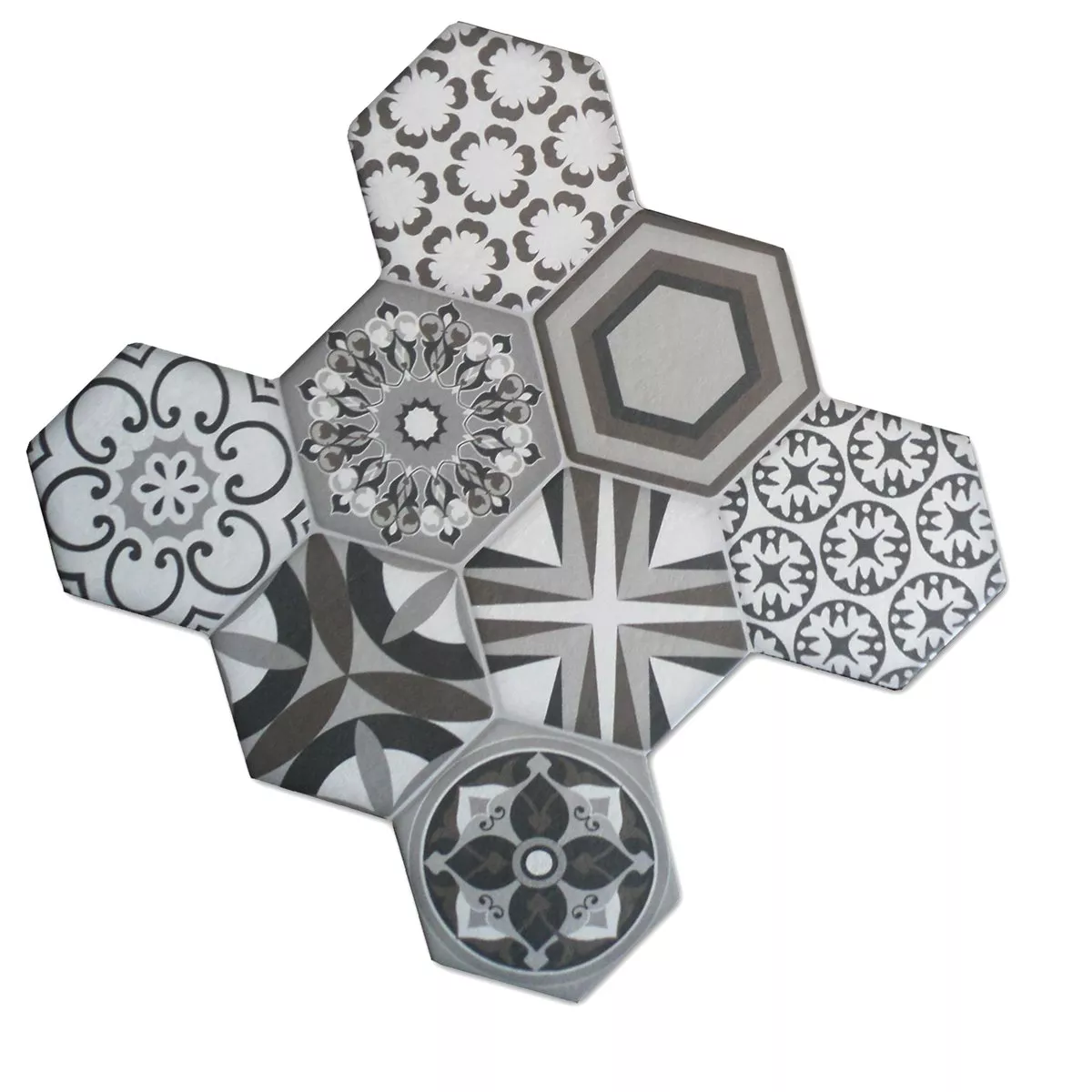 Vloertegels Hexagon Cement Retro Optiek 45x45cm