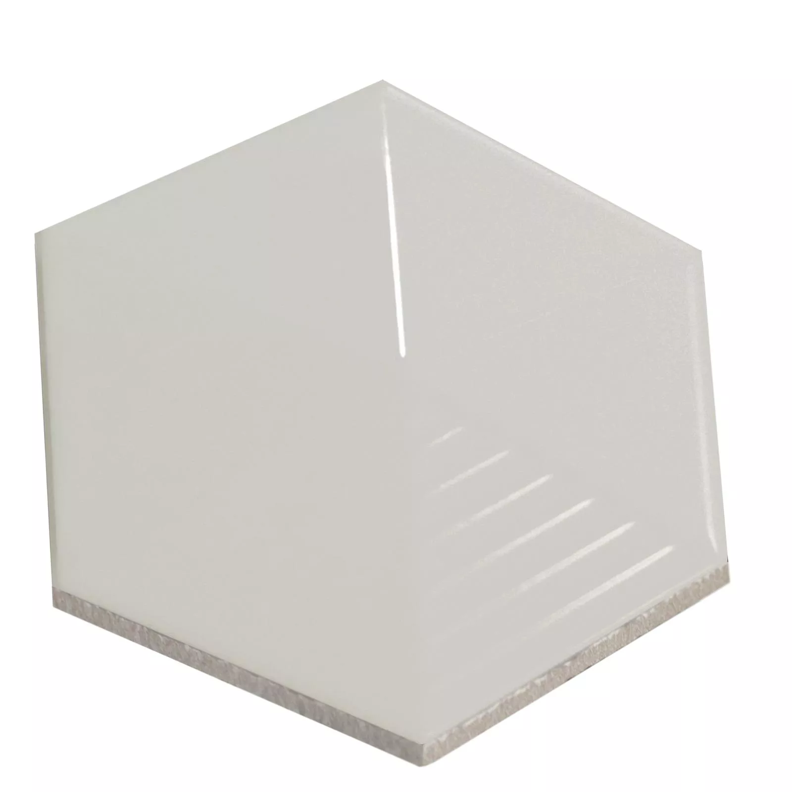 Veggfliser Rockford 3D Sekskant 12,4x10,7cm Lysegrå