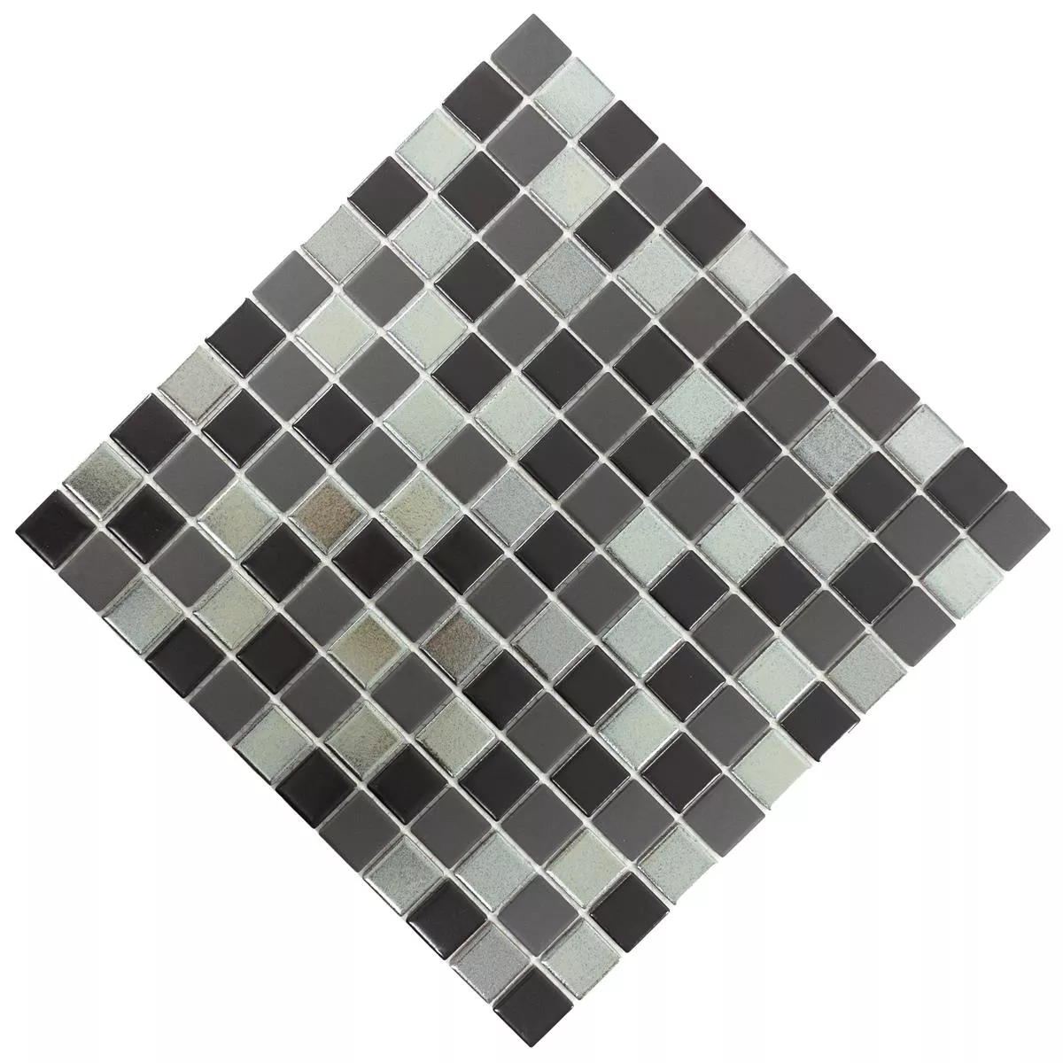 Ceramic Mosaic Tile Moonstone Black Grey