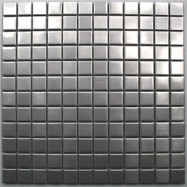Prov Mosaik Rostfritt Stål Silver Borstat Kvadrat 23
