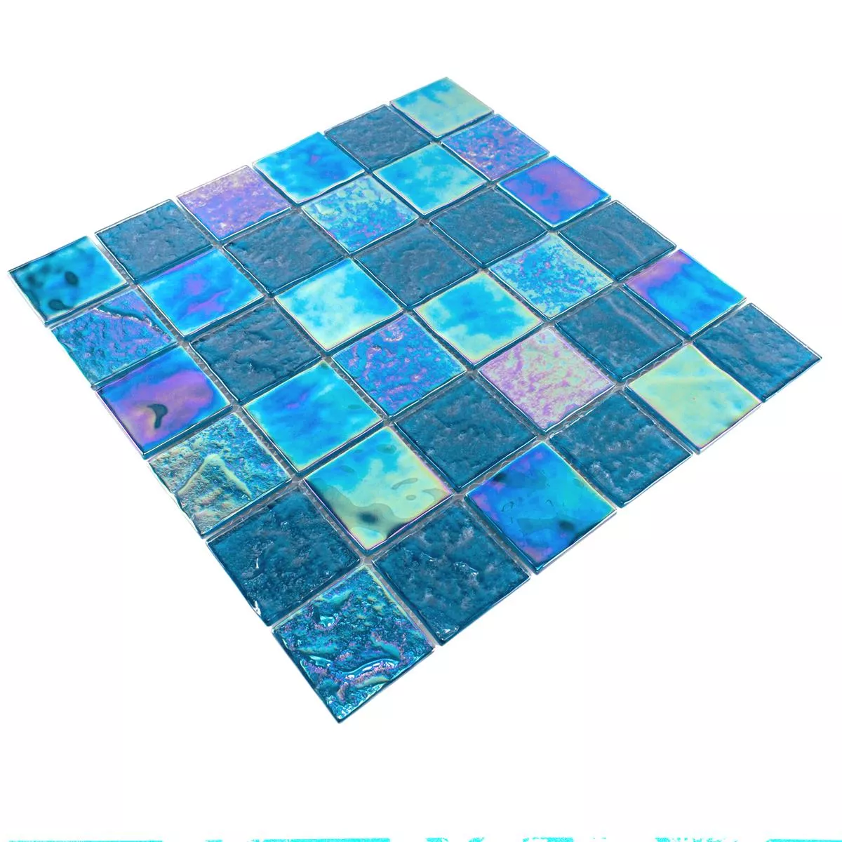 Glass Mosaikk Fliser Perlemor Effekt Carlos Blå 48