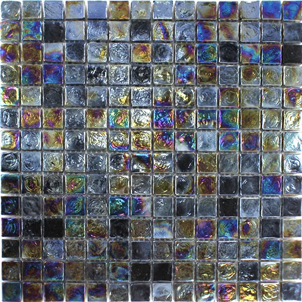 Mønster fra Mosaikkfliser Glass Effekt Petrol Black