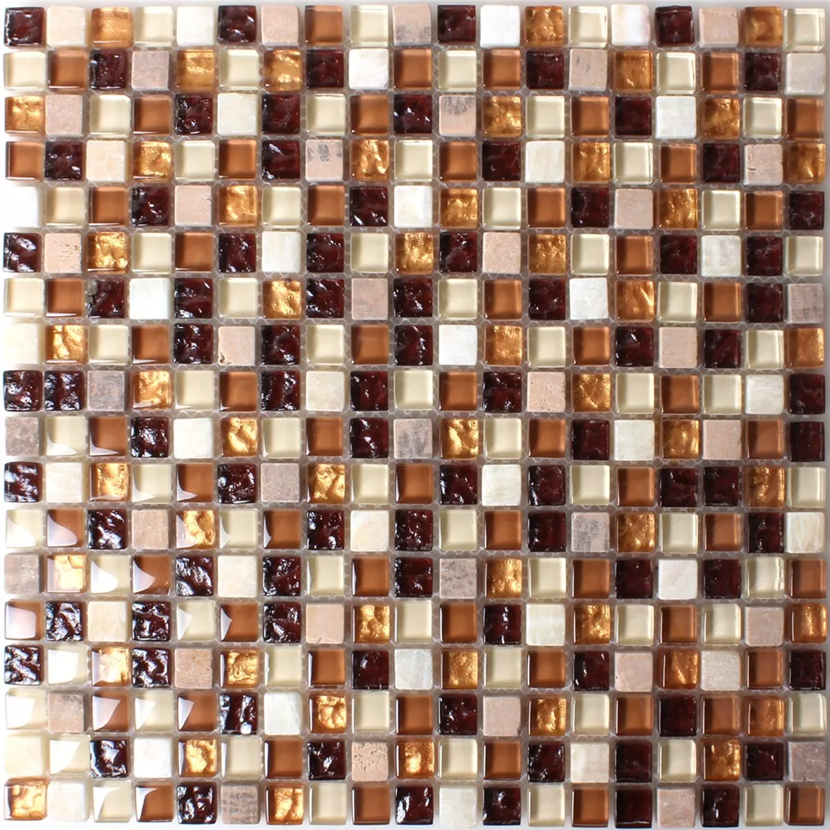 Mosaic Tiles Onyx Marble Brown Mix