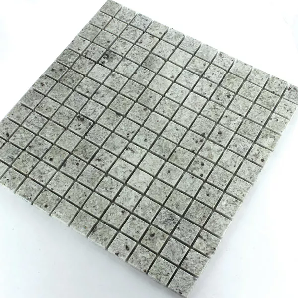 Mosaikfliesen Granit 23x23x8mm Grau Weiss