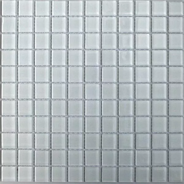 Sample Mosaic Tiles Glass White Uni
