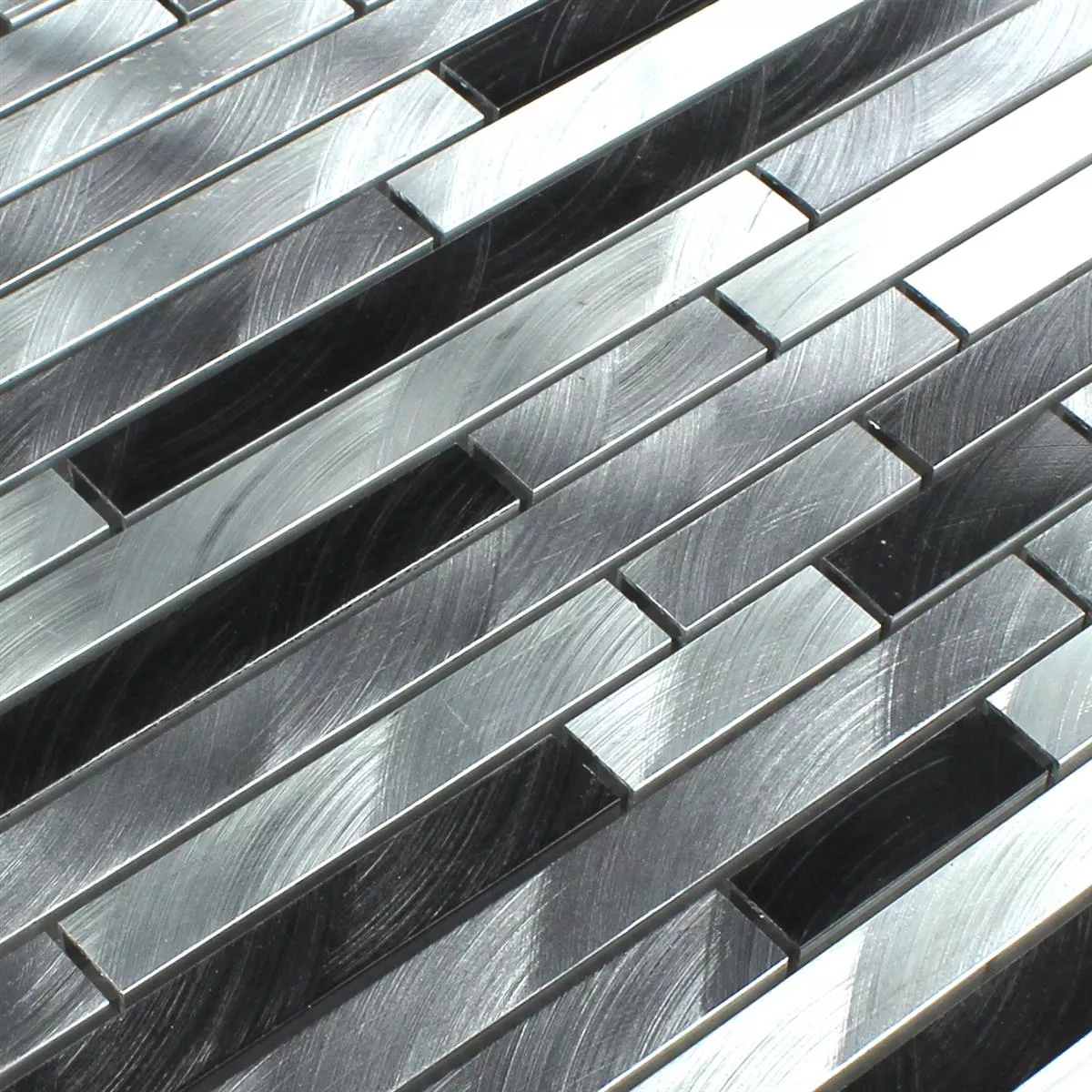 Mosaikkfliser Aluminium Metall Sahara Sølv Mix