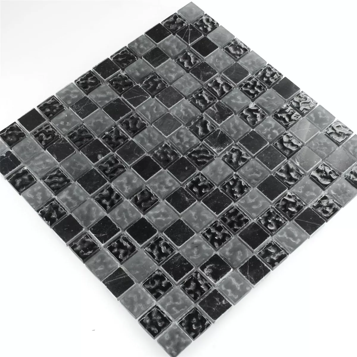Mozaik Csempe Üveg Üveggolyó Zambia Hullámos 23x23x8mm