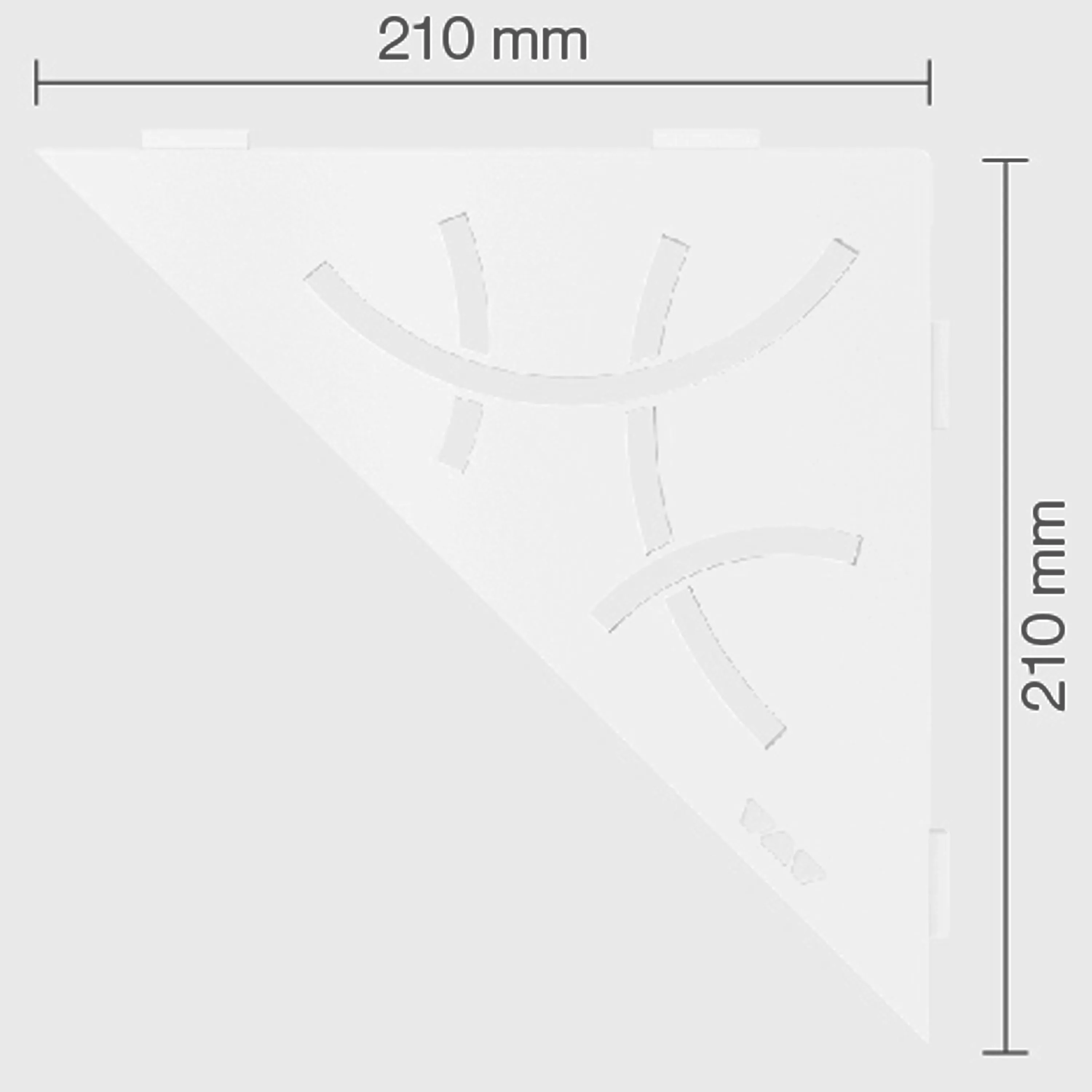 Trójkątna półka ścienna Schlüter 21x21cm Curve genialny biały matowy