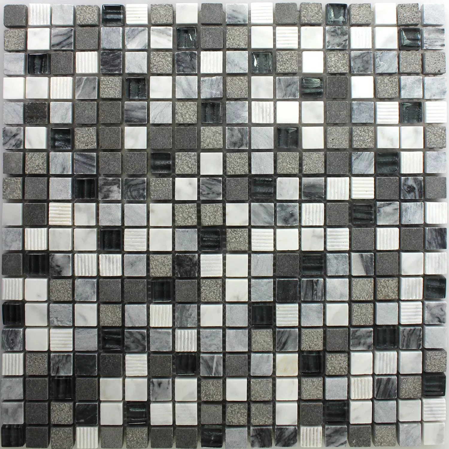Mozaik Pločice Staklo Prirodni Kamen Kodiak Siva Mix