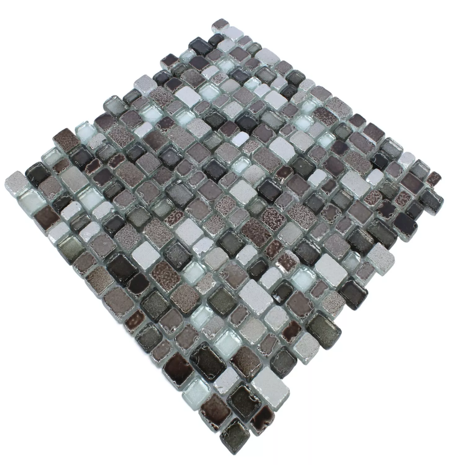 Sample Mosaic Tiles Glass Roxy Grey Silver