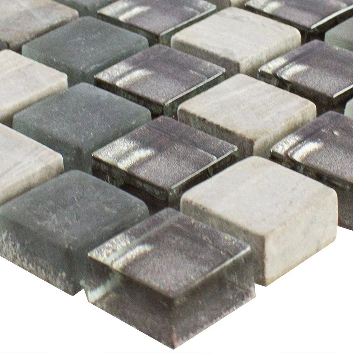 Próbka Szklana mozaika z kamienia naturalnego Płytki Hayrabey Szary