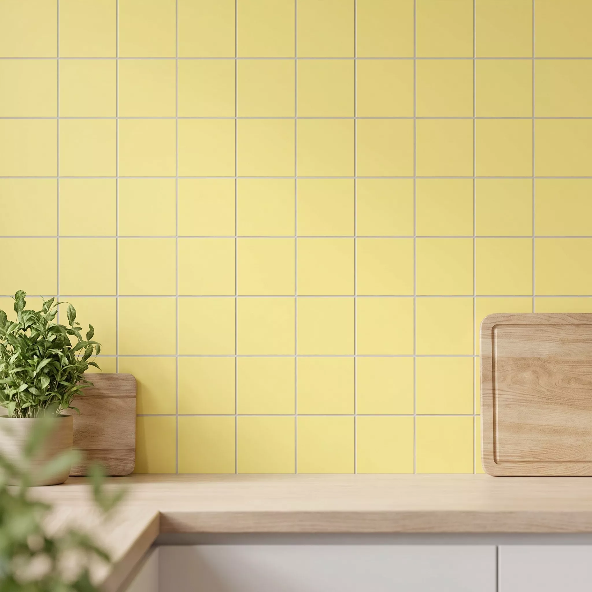 Metro tile Yellow Mat 15x15 cm Without Facet Miona Amarillo
