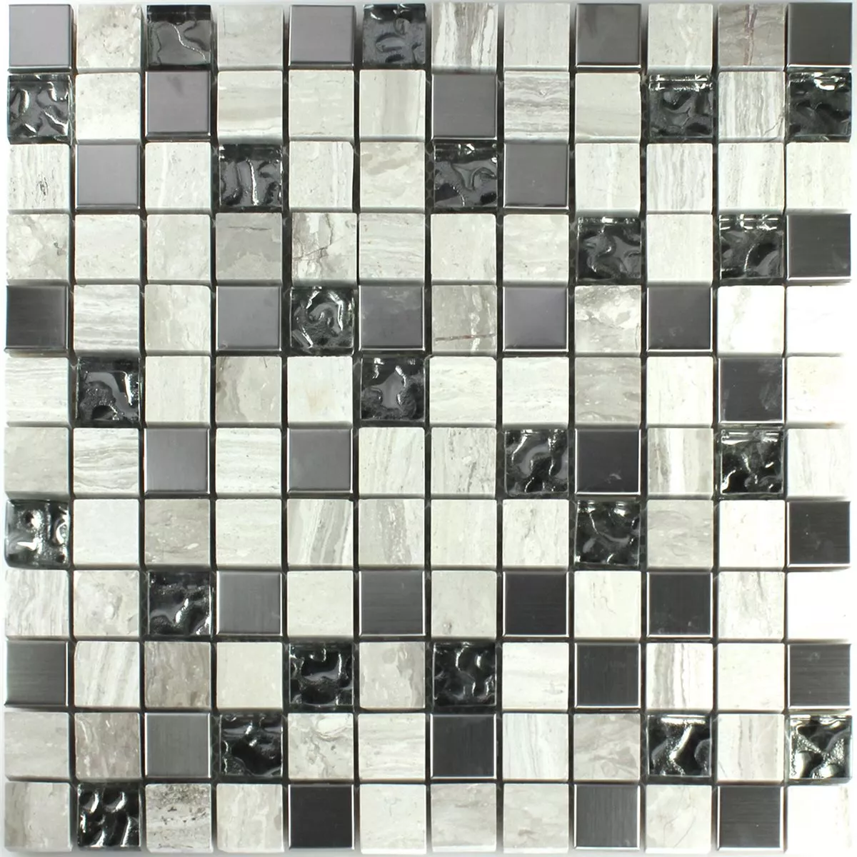 Mønster fra Mosaikkfliser Glass Sandstein Rustfritt Stål Grå