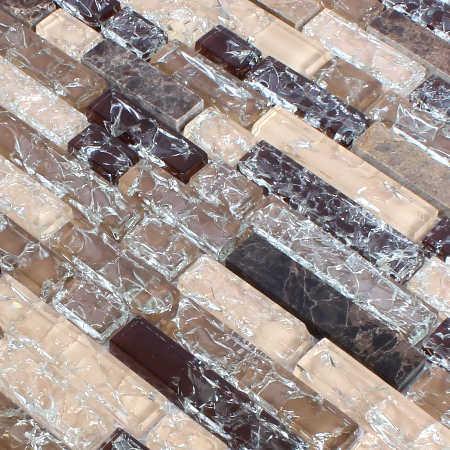 Mozaik Pločice Staklo Prirodni Kamen Dark Emperador
