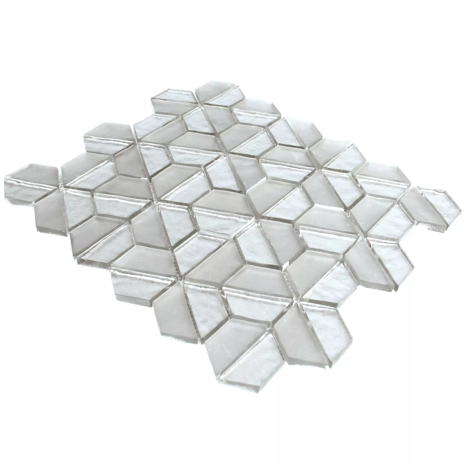 Glasmozaïek Tegels Alaaddin Hexagon Zilver