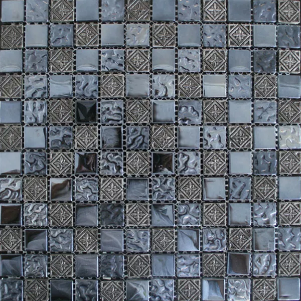 Mosaikkfliser Glass Marmor Effekt Sølv Sail