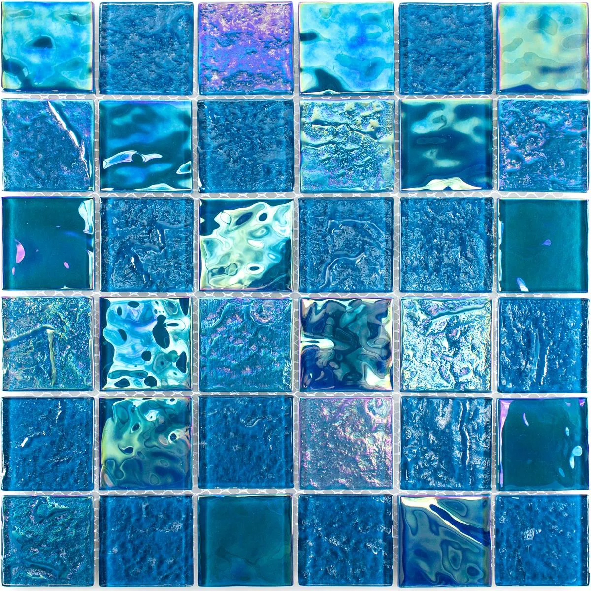 Mozaic De Sticlă Gresie Efect Sidef Carlos Albastru 48