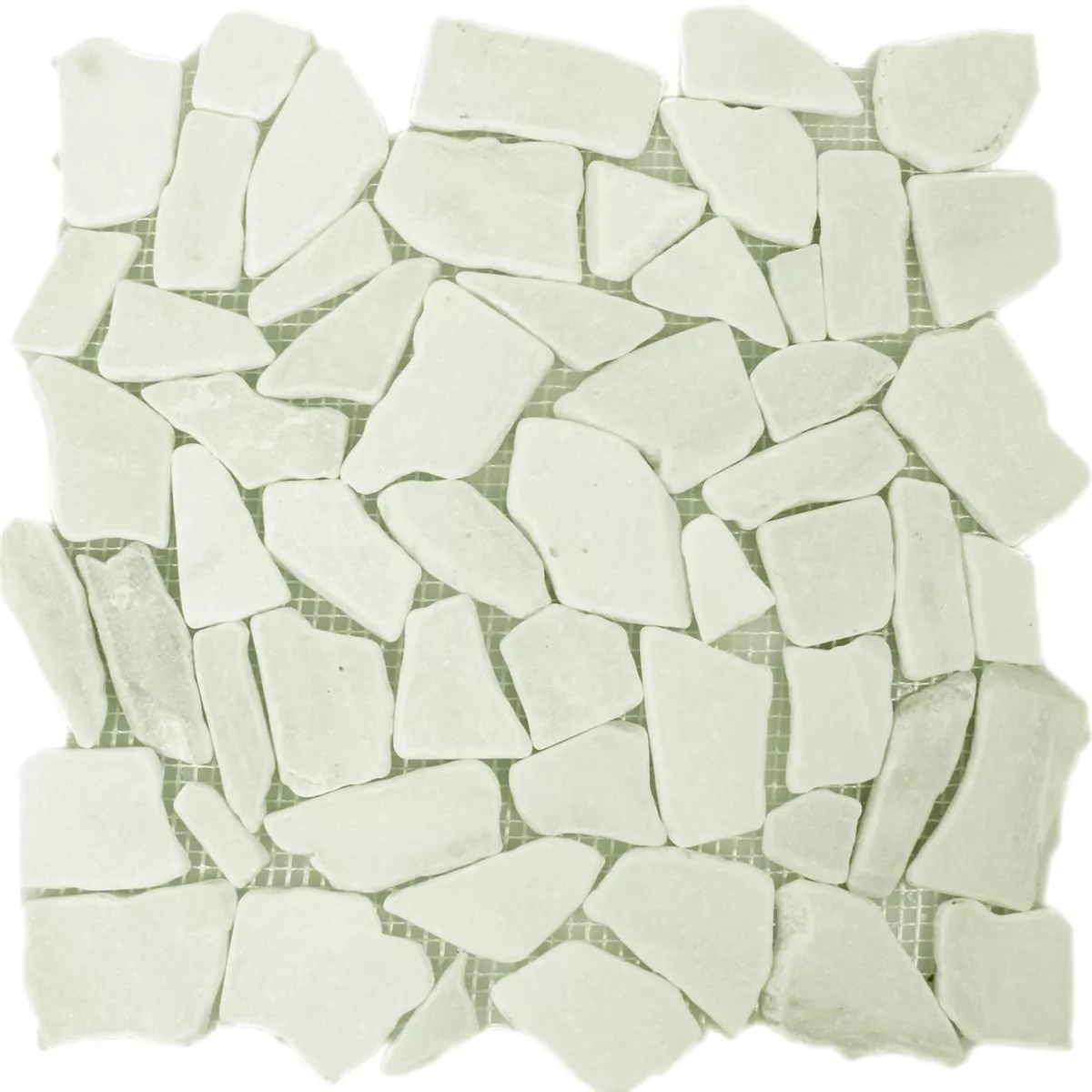 Mosaico Marmo Rotte Piastrelle Bianco