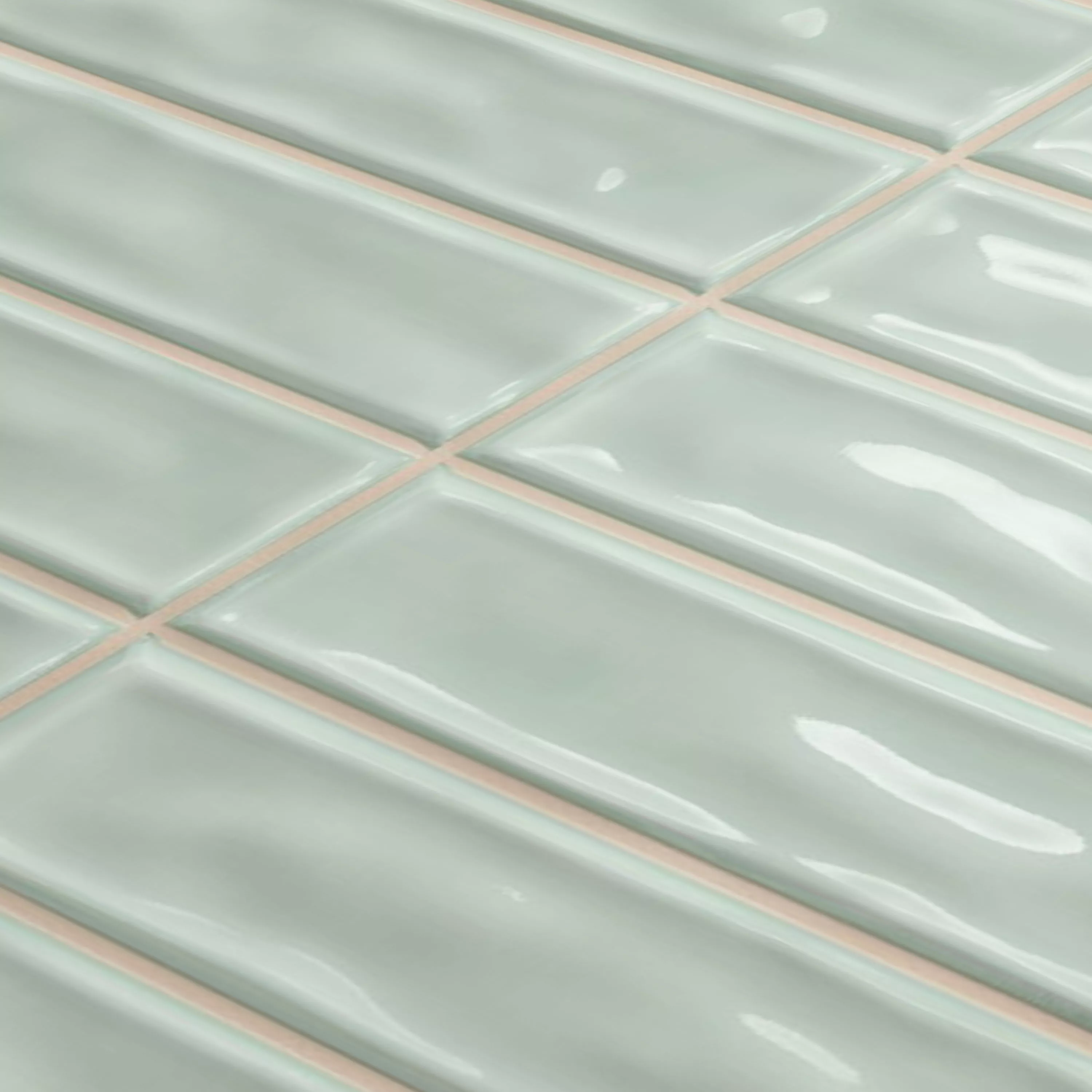 Wall Tiles Verbania Sticks Glossy Waved Cyan 20x20cm