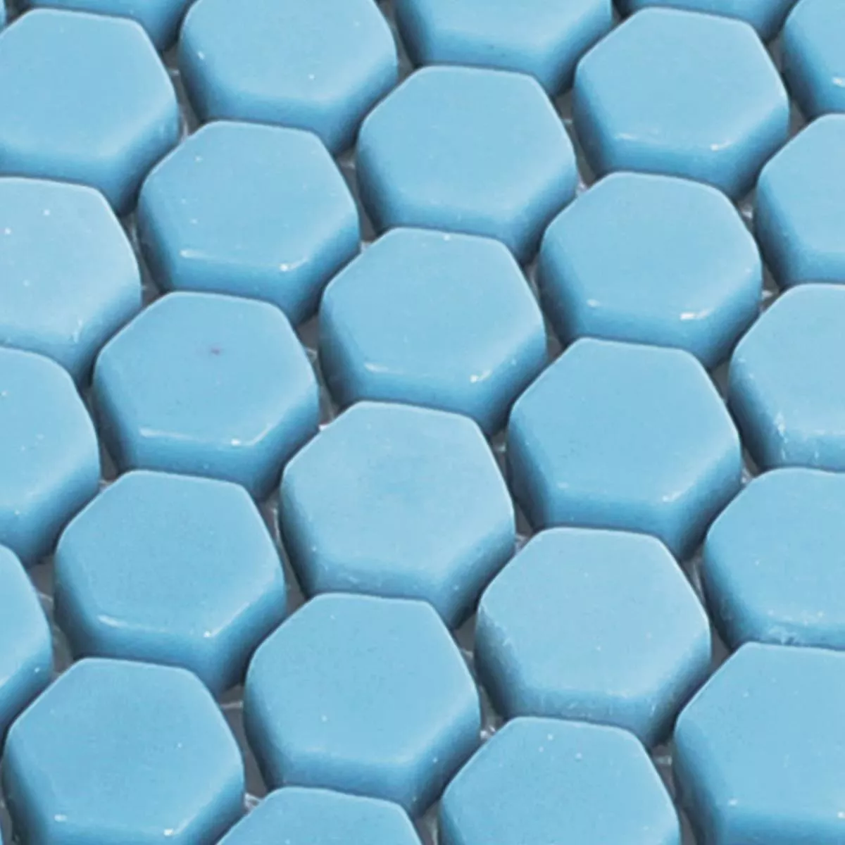 Muestra Mosaico De Cristal Azulejos Brockway Hexagonales Eco Azul
